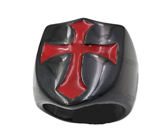 Red Cross Shield Ring #14
