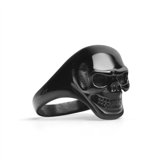 Stainless Steel Black Skull Ring