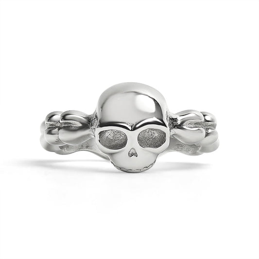 Stainless Steel Skull And Bones Women's Ring