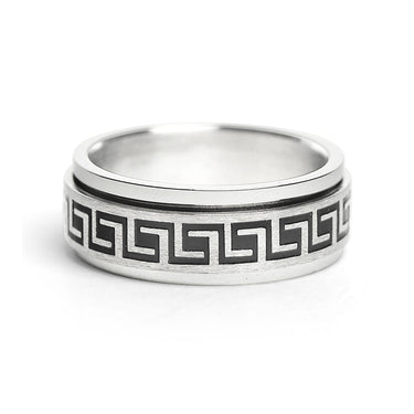Black Greek Key Spinner Center Ring