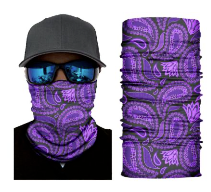 LARGE PURPLE PAISLEY SEAMLESS BANDANA Tube
