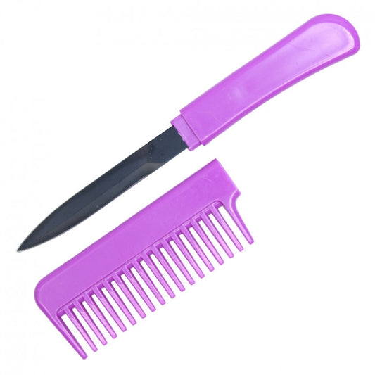Purple Comb with Hidden Knife