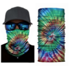 TIE DYED SWIRL MULTI FUNCTION SEAMLESS BANDANA WRAP or TUBE