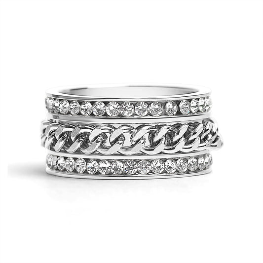 CZ Eternity With Chain Center spinner Ring