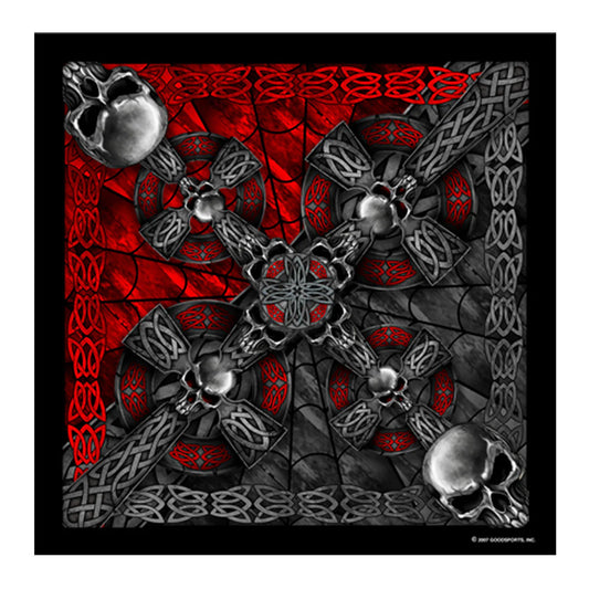 celtic cross and skulls bandana