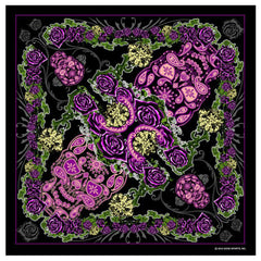 DELUXE SUGAR SKULL PAISLEY BANDANA