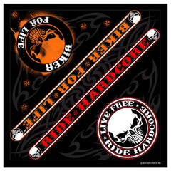 DELUXE STENCIL SKULL Biker For Life Bandana