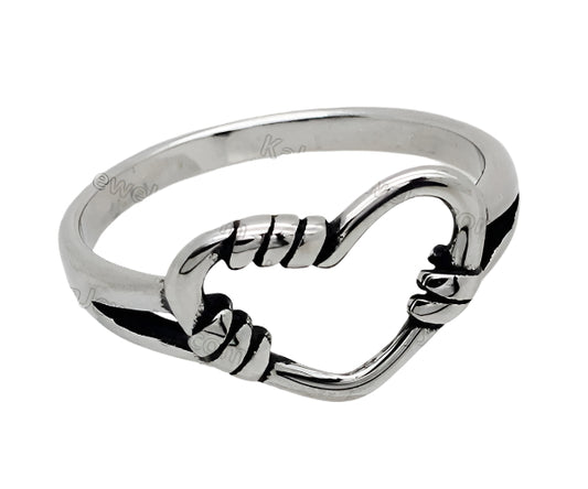 Barbed wire heart ring #9