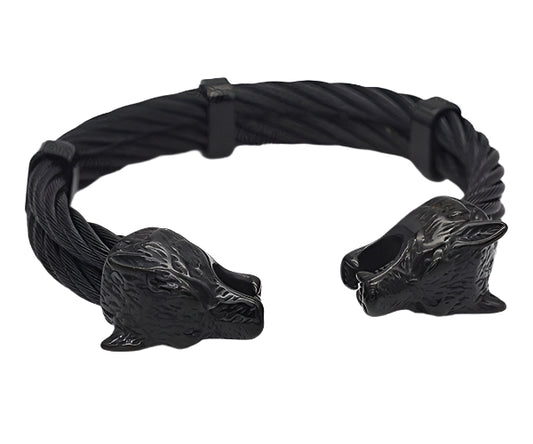 Black Wolf double spring bangle