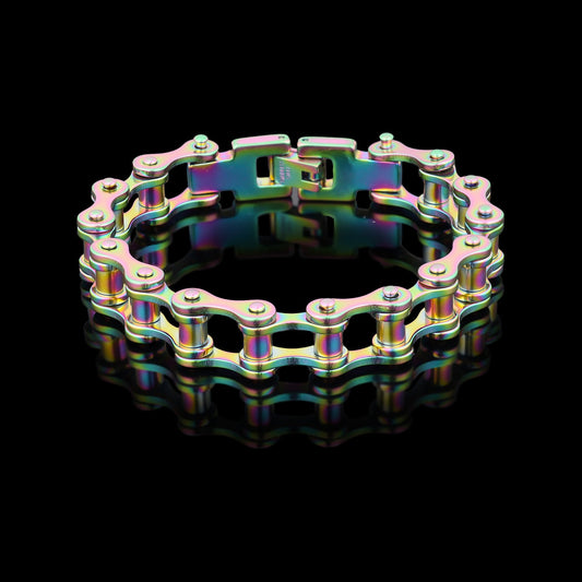 Rainbow Bike chain bracelet