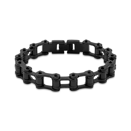 Black Bike Chain Bracelet 10mm x 8"
