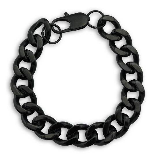 Black Curb Chain Bracelet 10"