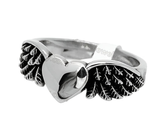 Heart with wings ring #9