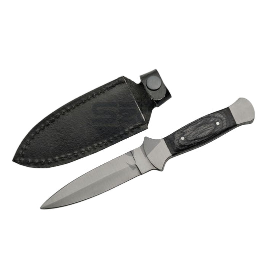7.75" BLACK WOOD BOOT KNIFE