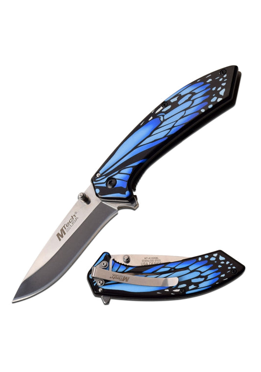 MTech Spring assisted Knife Blue Monarch