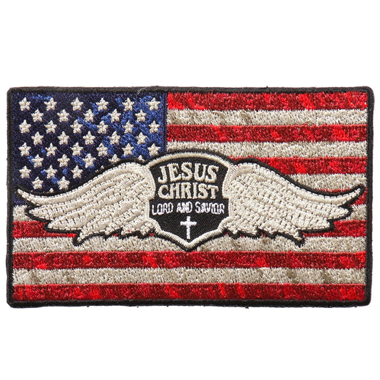 P#6083 - Jesus Christ Flag 4"x2" Patch
