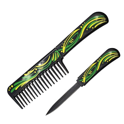 Green Swirls Comb Knife