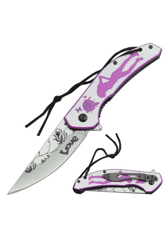 Snake Eye - Spring Assist Knife -Pink lady