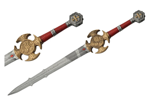 35.5" RED MEDIEVAL TEMPLAR FOAM SWORD