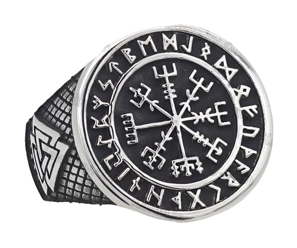 Vegvisir viking way-finder compass Ring #12