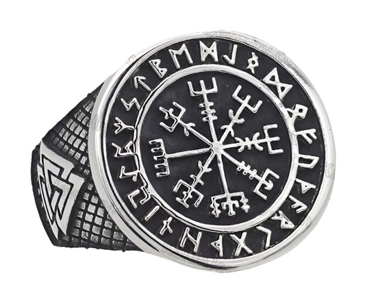 Vegvisir viking way-finder compass Ring #13